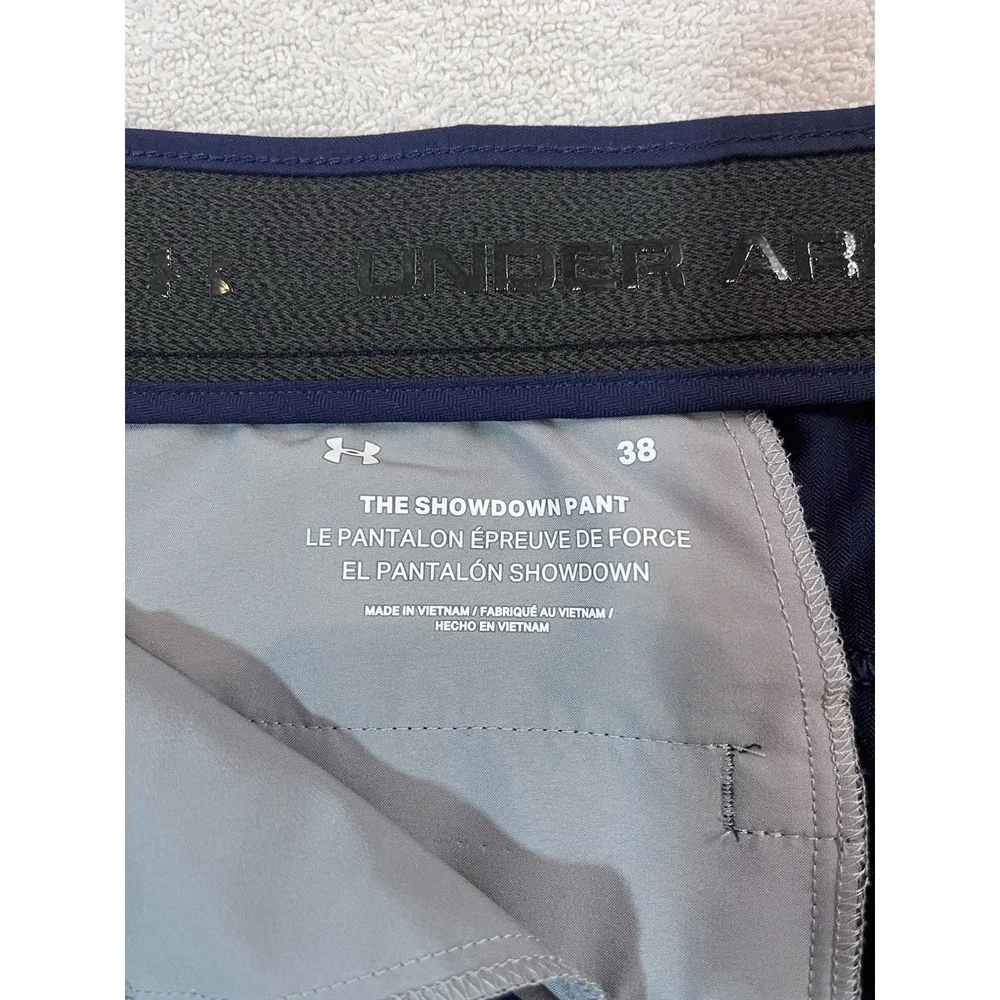 Under Armour The Showdown‎ Pant Flat Front Golf Men's 38 Navy Blue 1343176